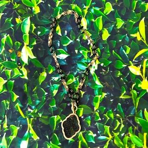 NWOT Natasha Black & Gold Convertible Necklace- Pendant or Statement